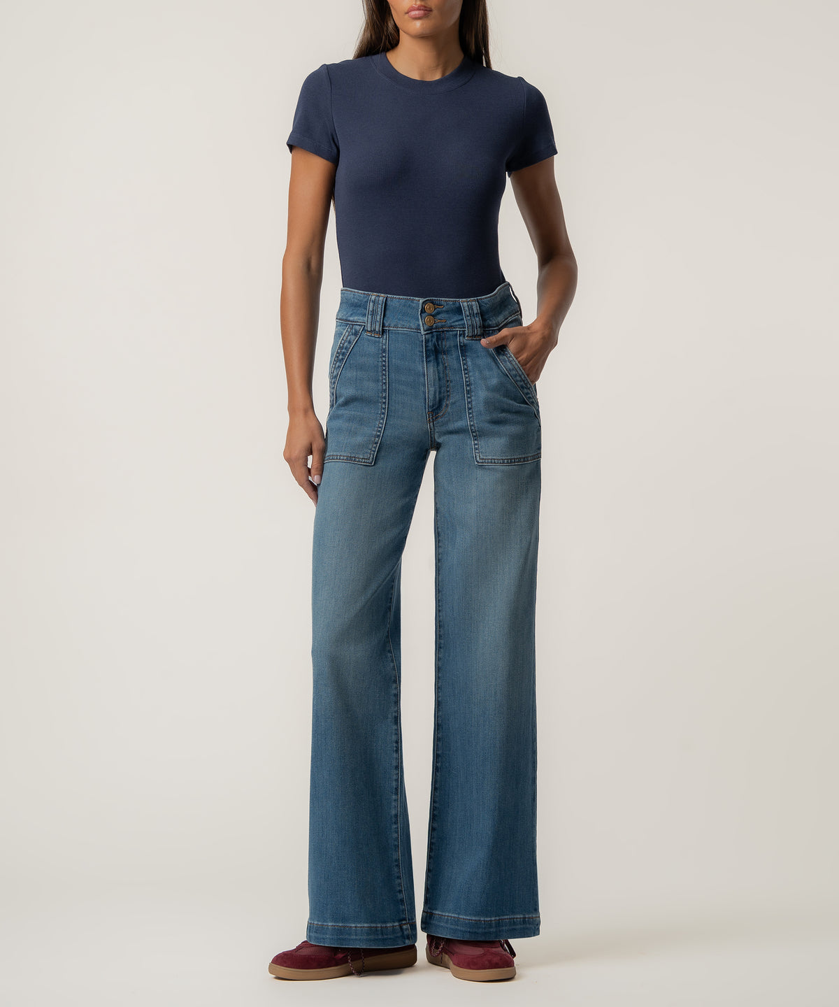 Jodi High Rise Straight Leg in Ahead Wash