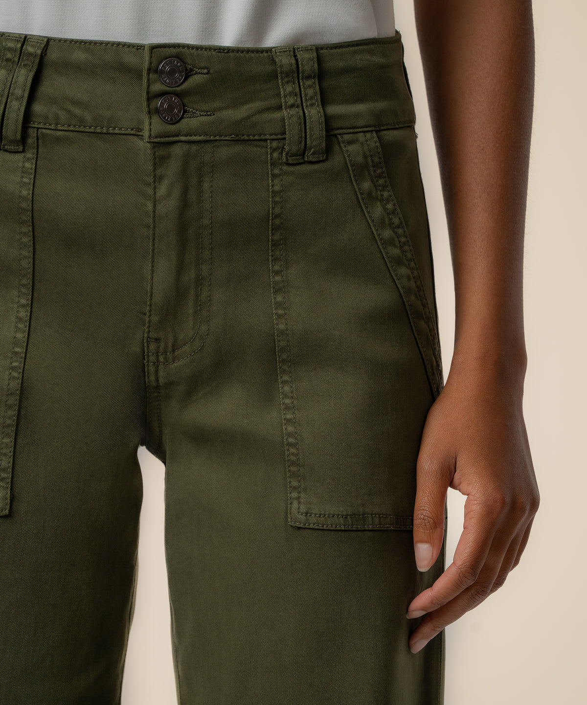 Jodi Twill High Rise Straight Leg in Tree