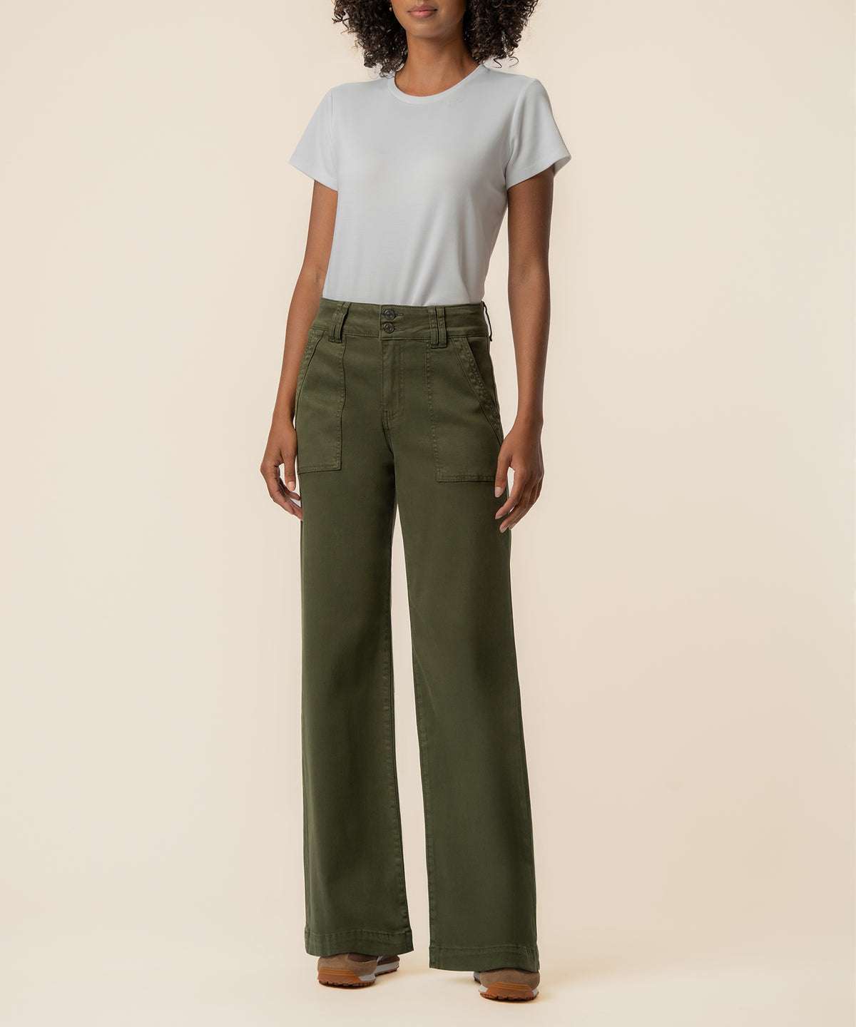 Jodi Twill High Rise Straight Leg in Tree