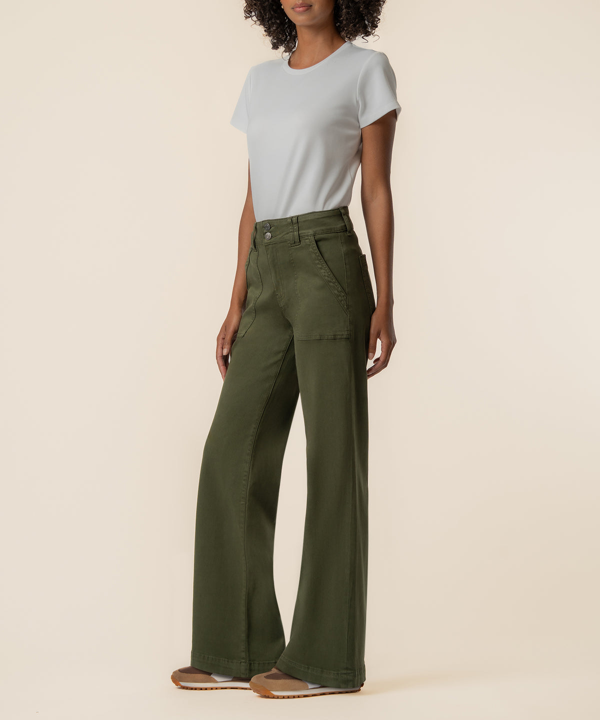 Jodi Twill High Rise Straight Leg in Tree