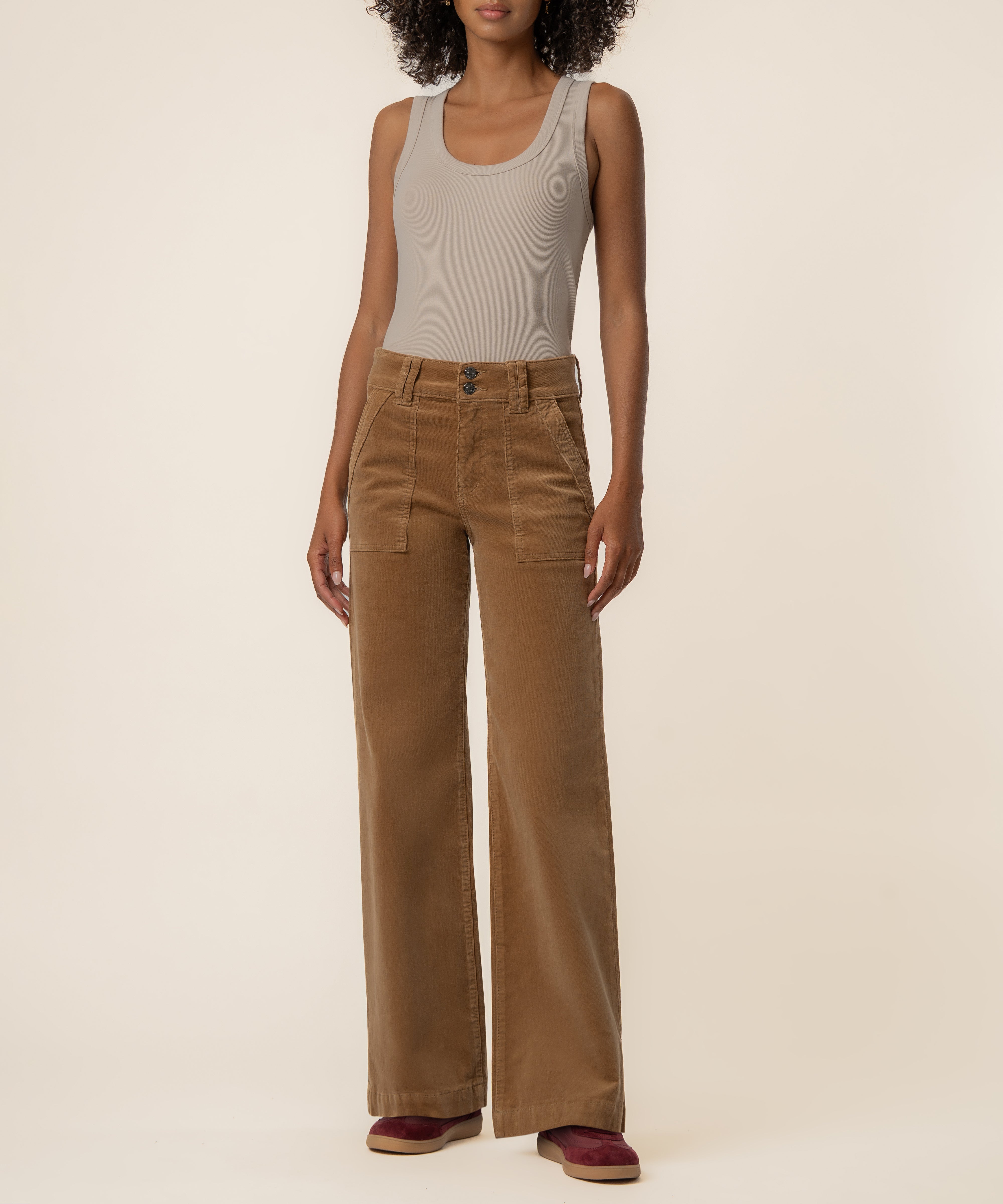 Jodi Corduroy High Rise Straight Leg in Camel