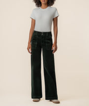 Jodi Corduroy High Rise Straight Leg, Petite in Dark Forest