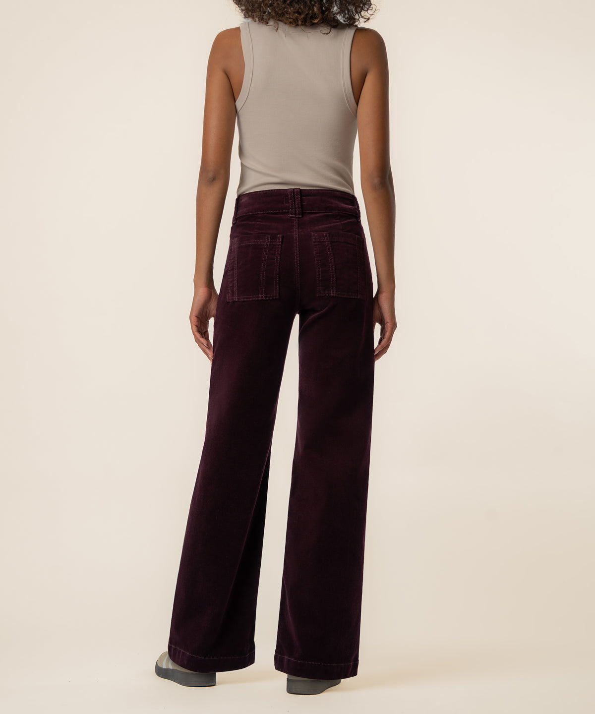 Jodi Corduroy High Rise Straight Leg in Eggplant