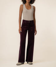 Jodi Corduroy High Rise Straight Leg in Eggplant