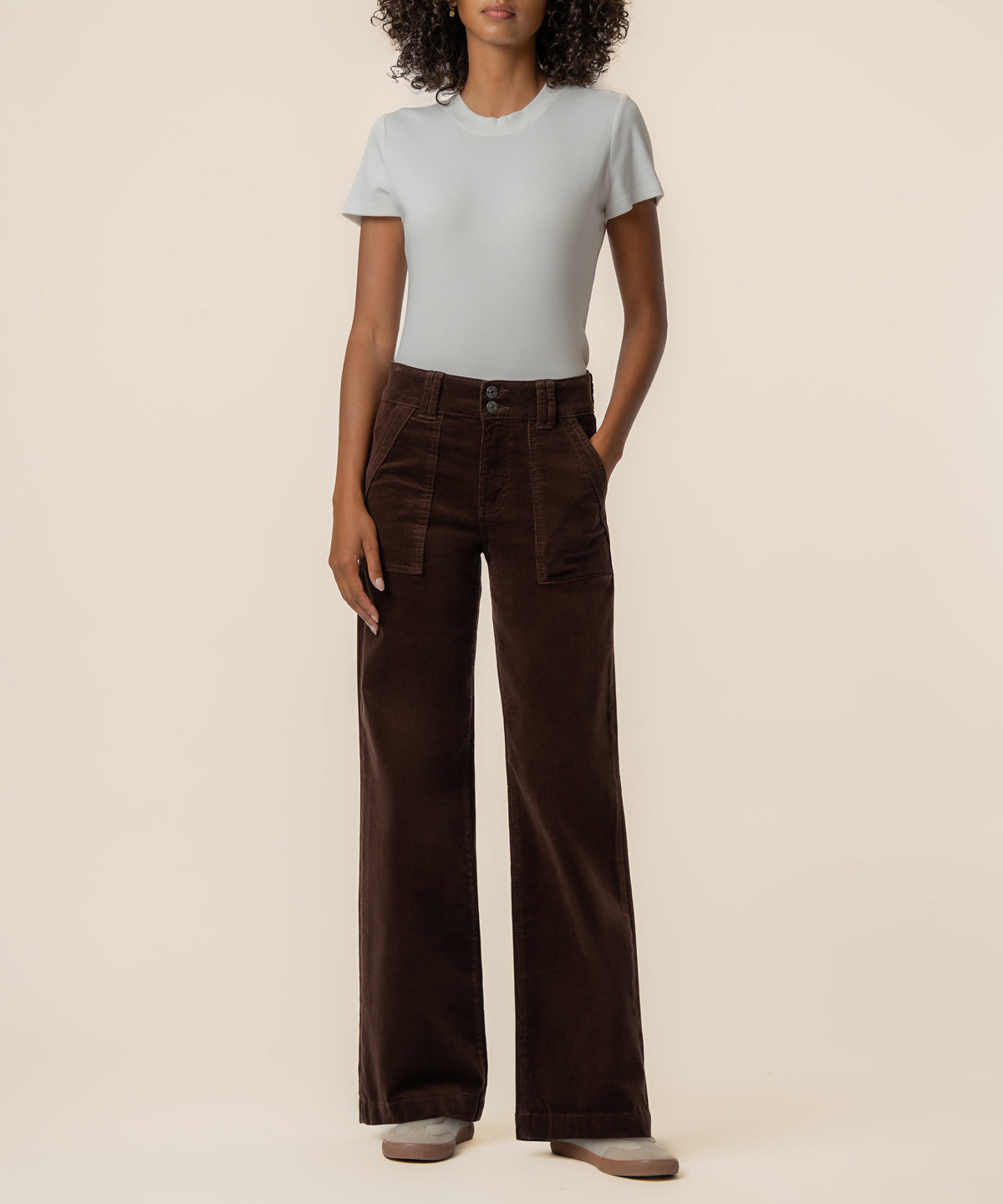 Jodi Corduroy High Rise Straight Leg in Truffle