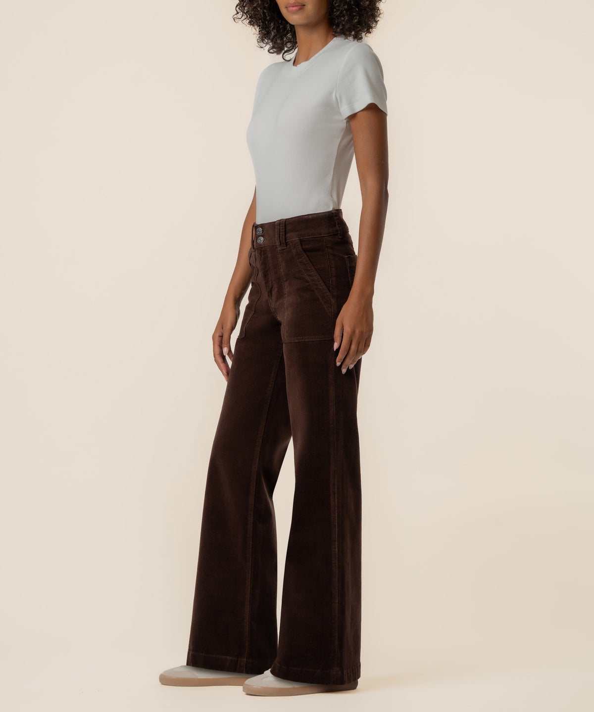 Jodi Corduroy High Rise Straight Leg in Truffle