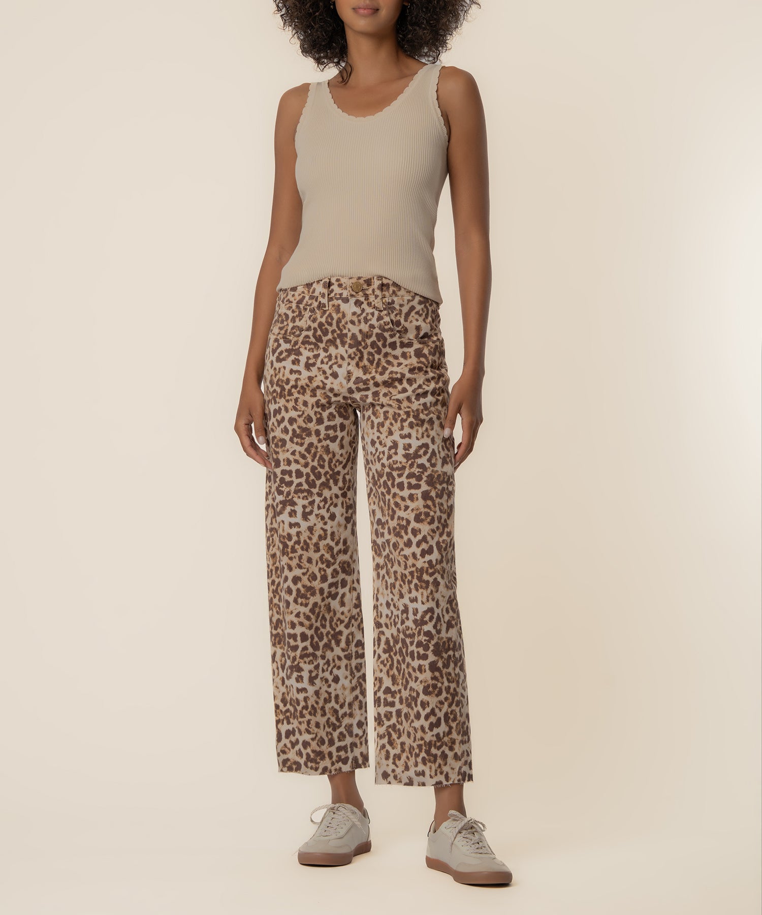 Gwen Twill High Rise Wide Leg, Exclusive in Tan/Brown