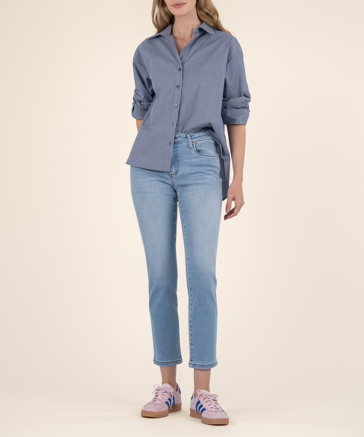 Reese Mid Rise Ankle Straight in Control Wash