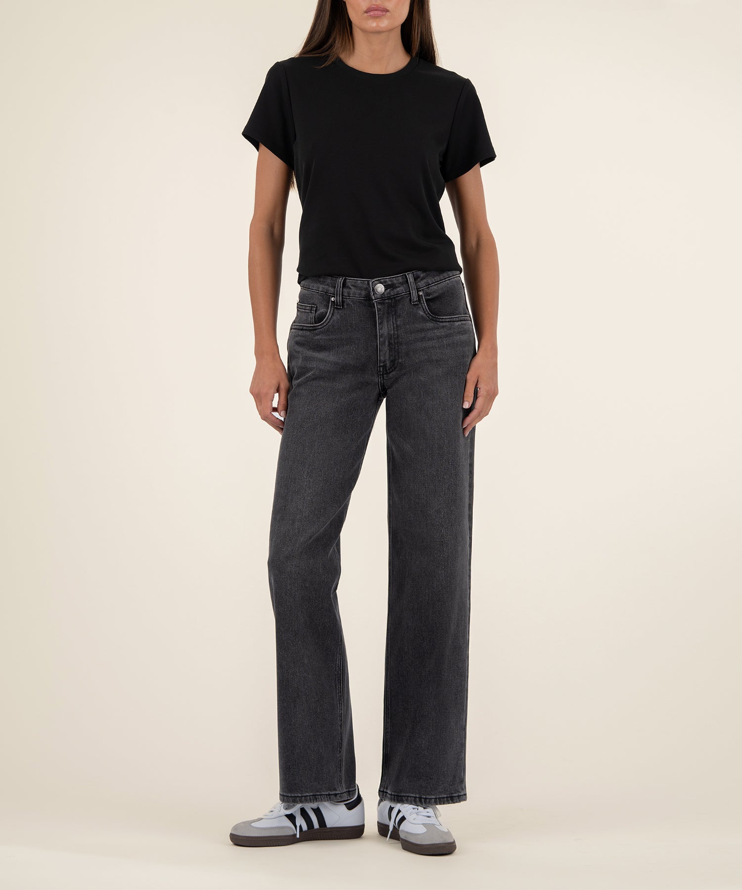 Selena Baggy Low Rise Straight Leg, Petite in Fateful Wash