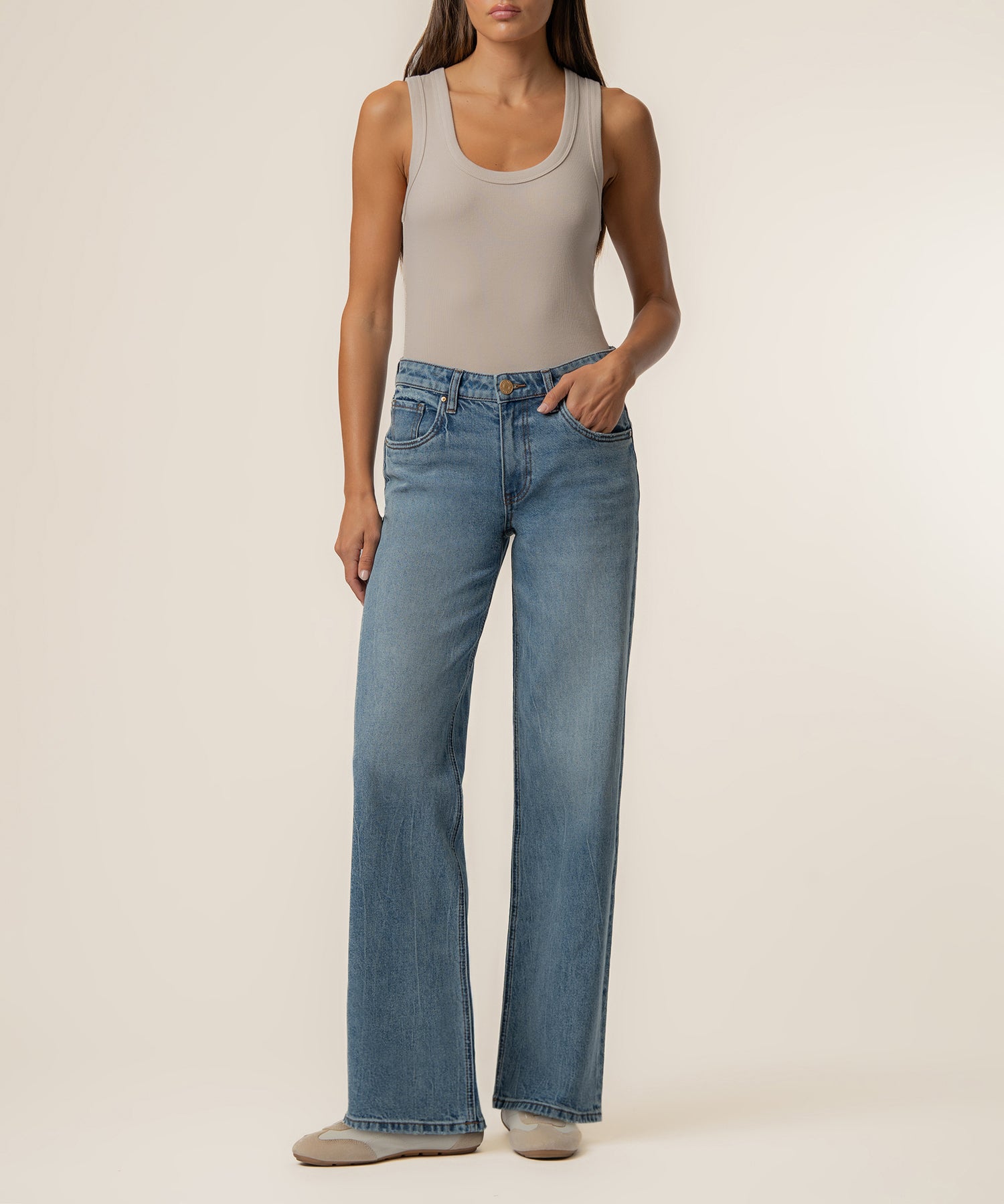 Selena Baggy Low Rise Straight Leg, Exclusive in Being Wash