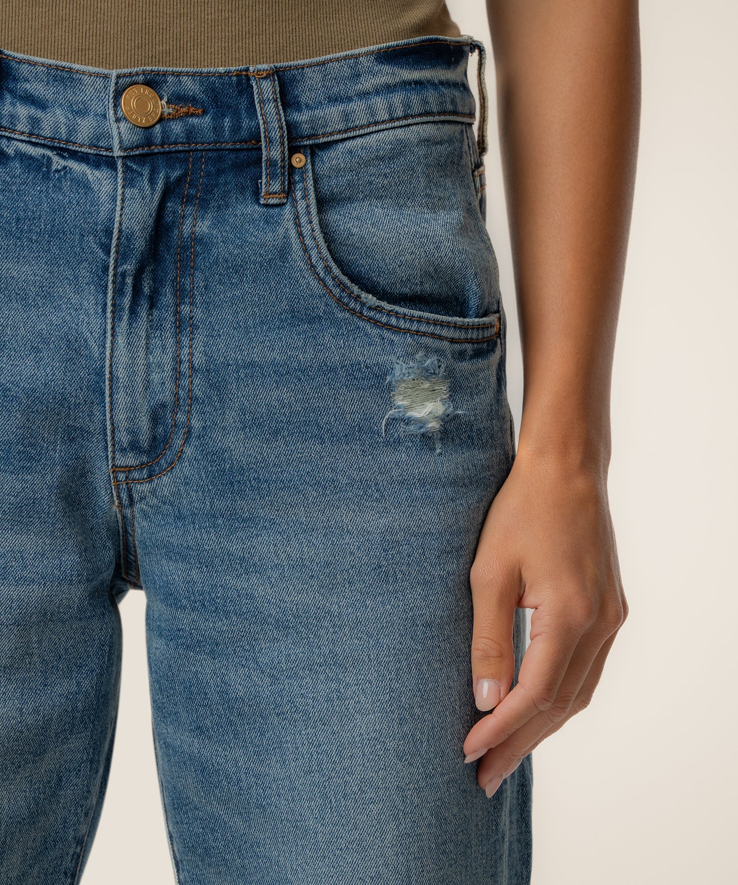 Kit High Rise Baggy Ankle Straight Leg in Best Wash