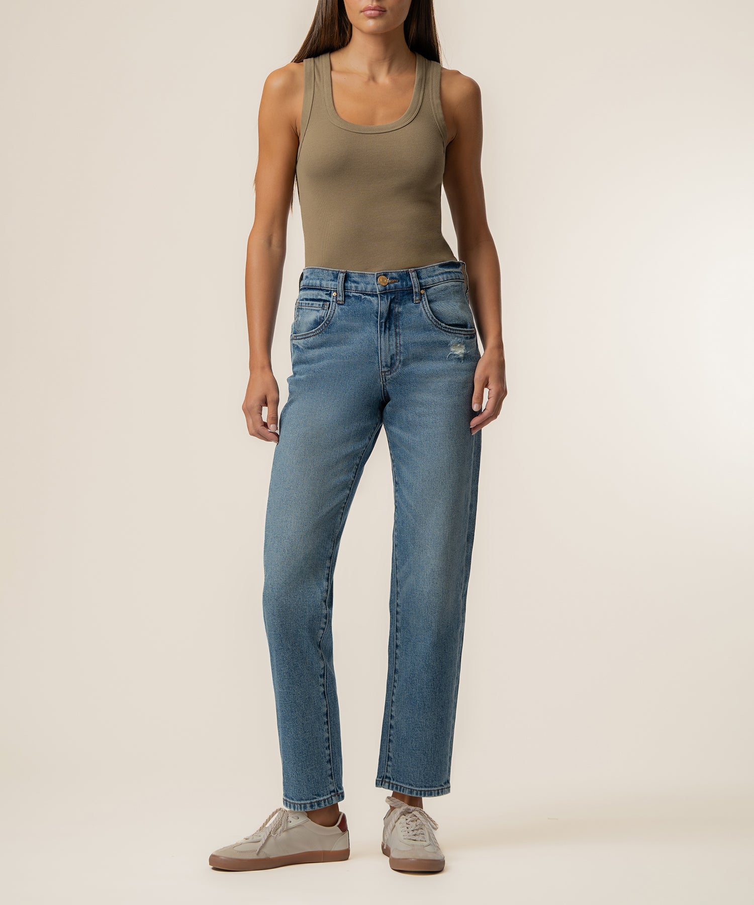 Kit High Rise Baggy Ankle Straight Leg in Best Wash