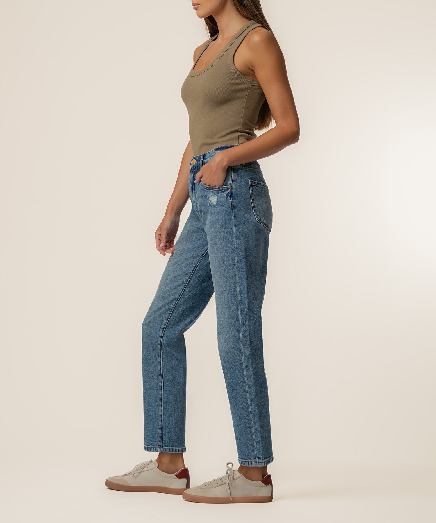 Kit High Rise Baggy Ankle Straight Leg in Best Wash