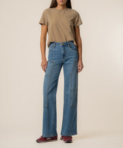 Jodi High Rise Wide Straight Leg in Sleek Wash