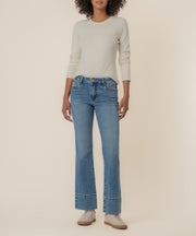Kelsey Mid Rise Flare, Long Inseam in Contract Wash