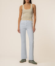 Kelsey Mid Rise Flare, Long Inseam in Optic White