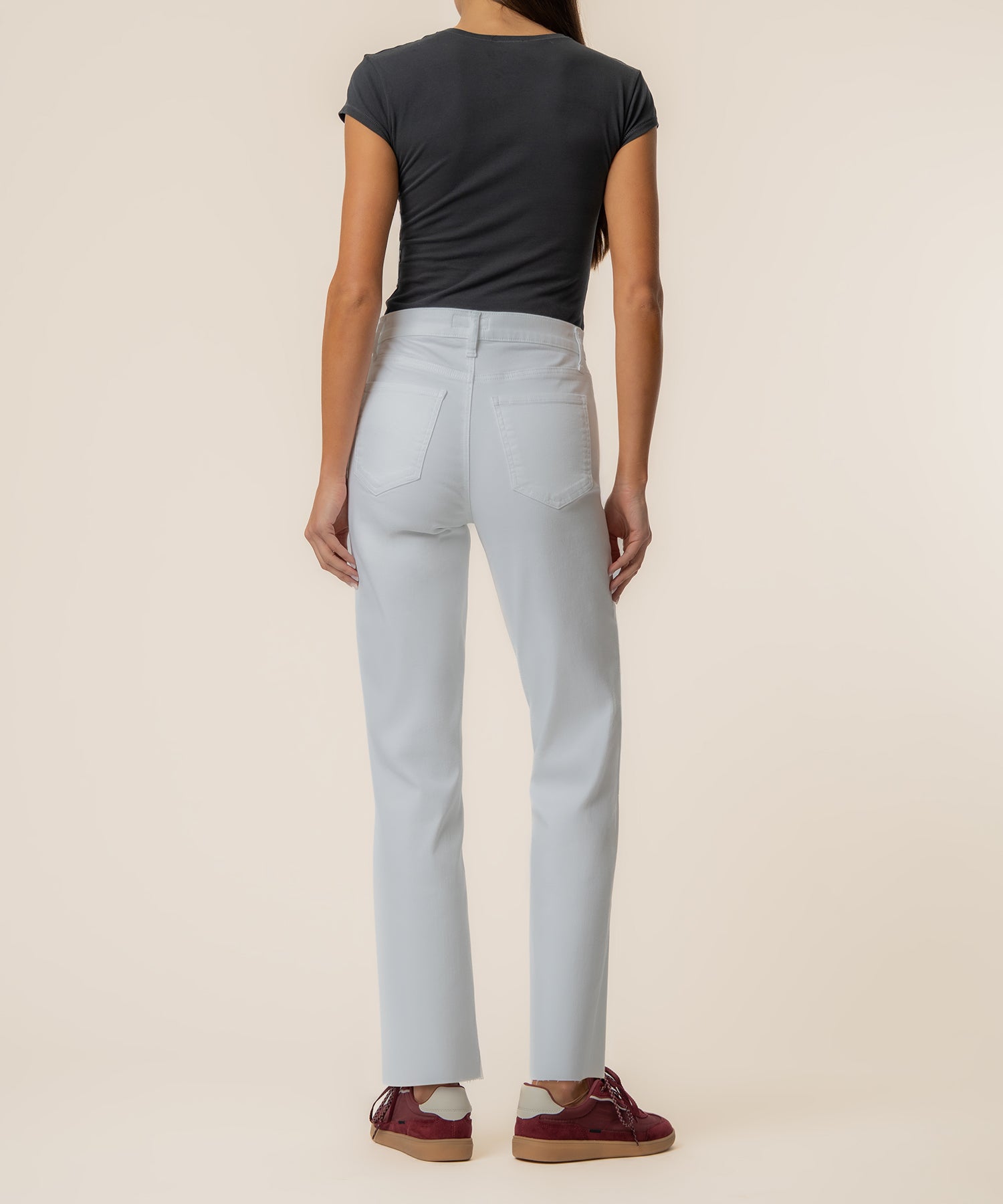 Avery High Rise Straight Leg in Optic White