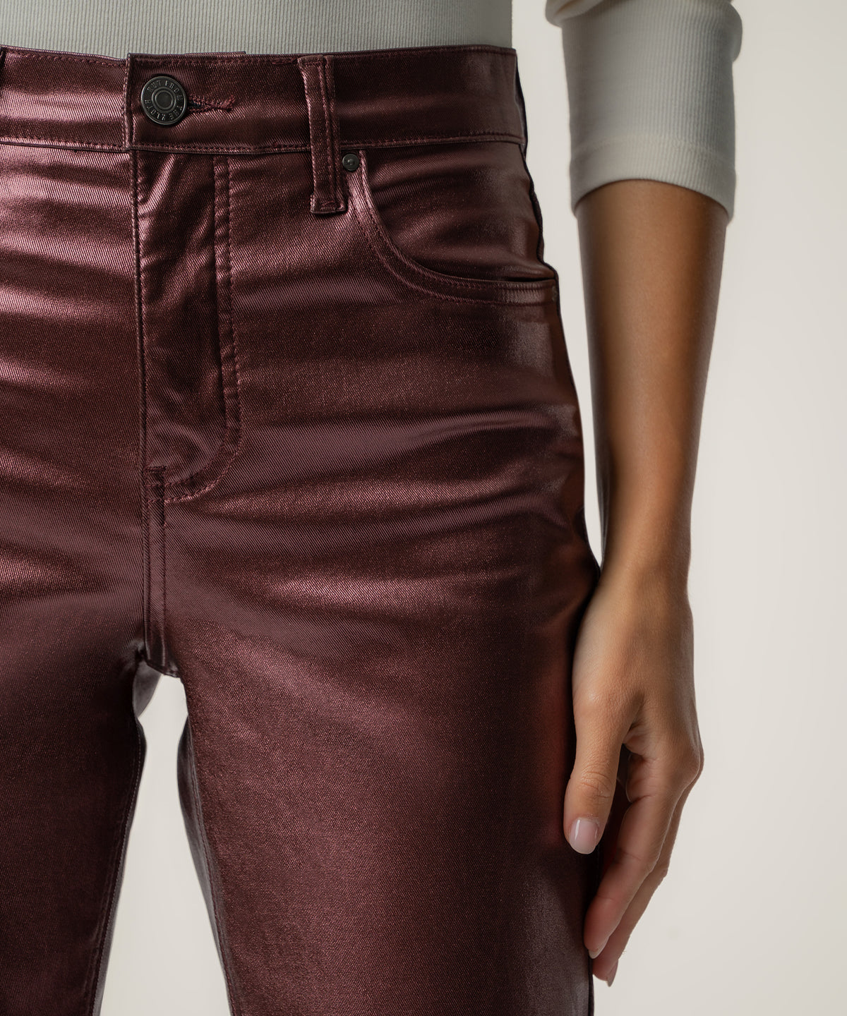 Blair High Rise Straight Leg in Pearl Burgundy