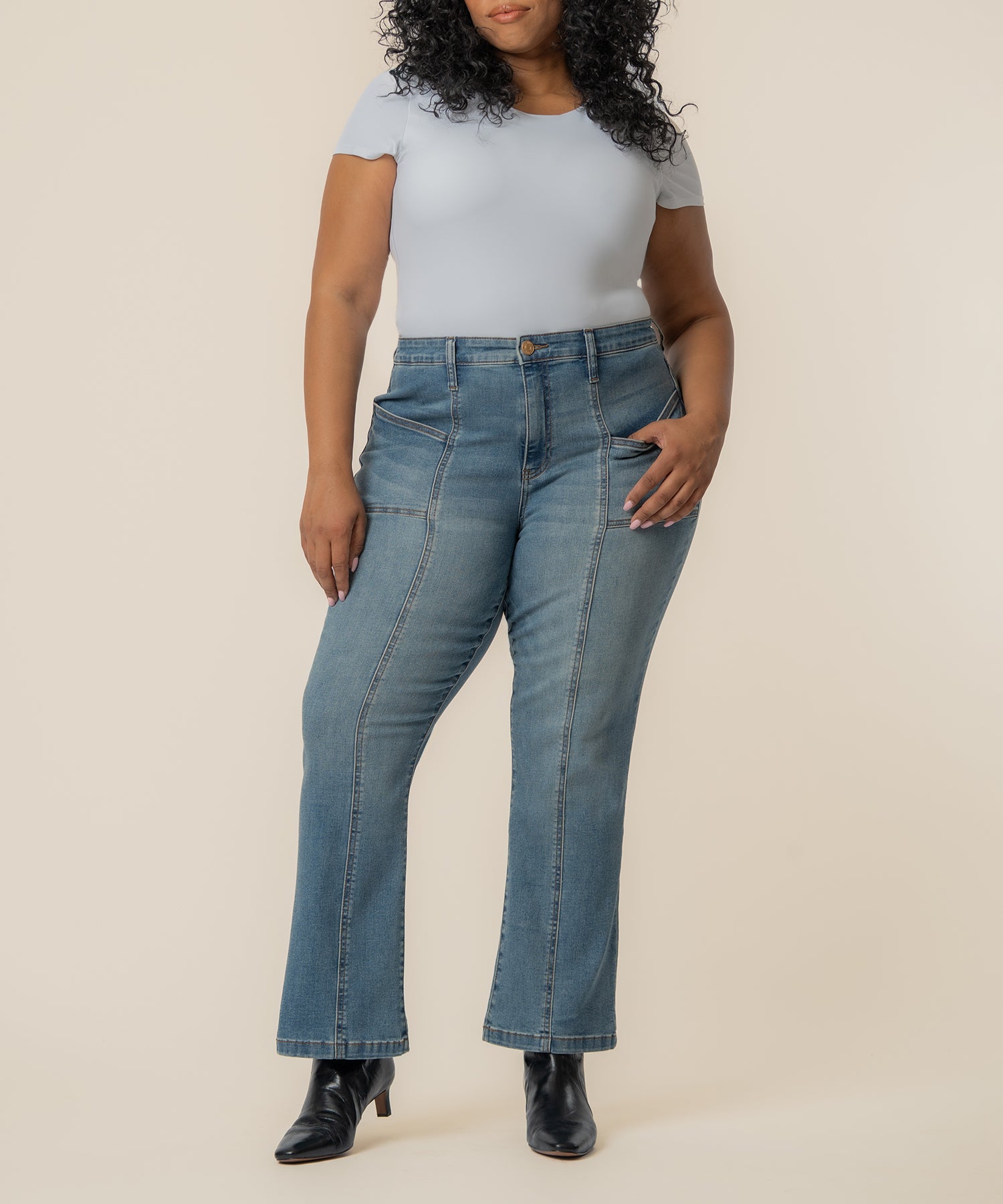 Kelsey High Rise Ankle Flare, Plus