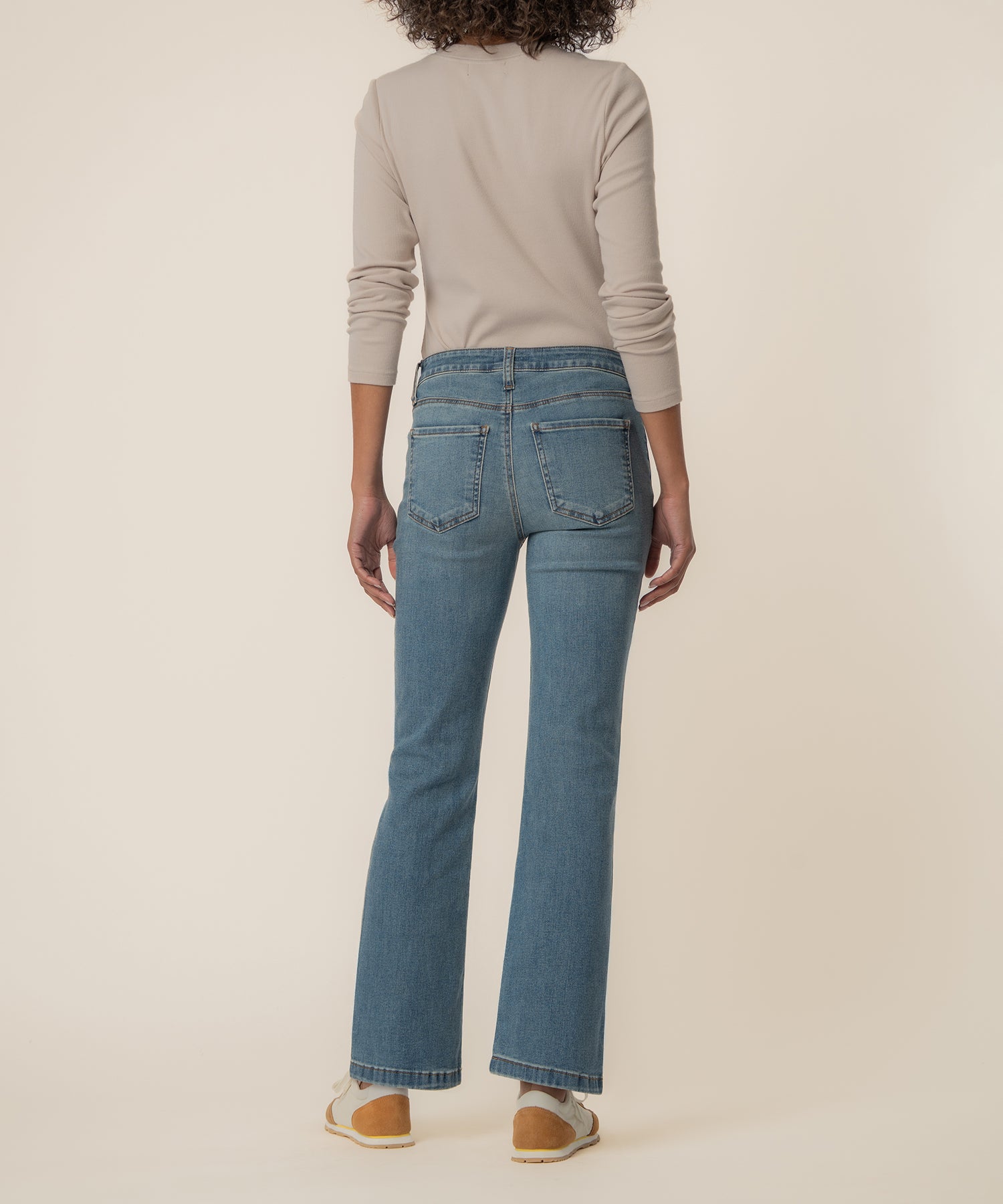 Kelsey High Rise Ankle Flare, Long Inseam in Articulated Wash