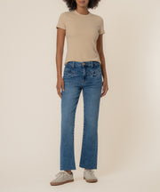 Kelsey High Rise Ankle Flare, Petite in Excitement Wash