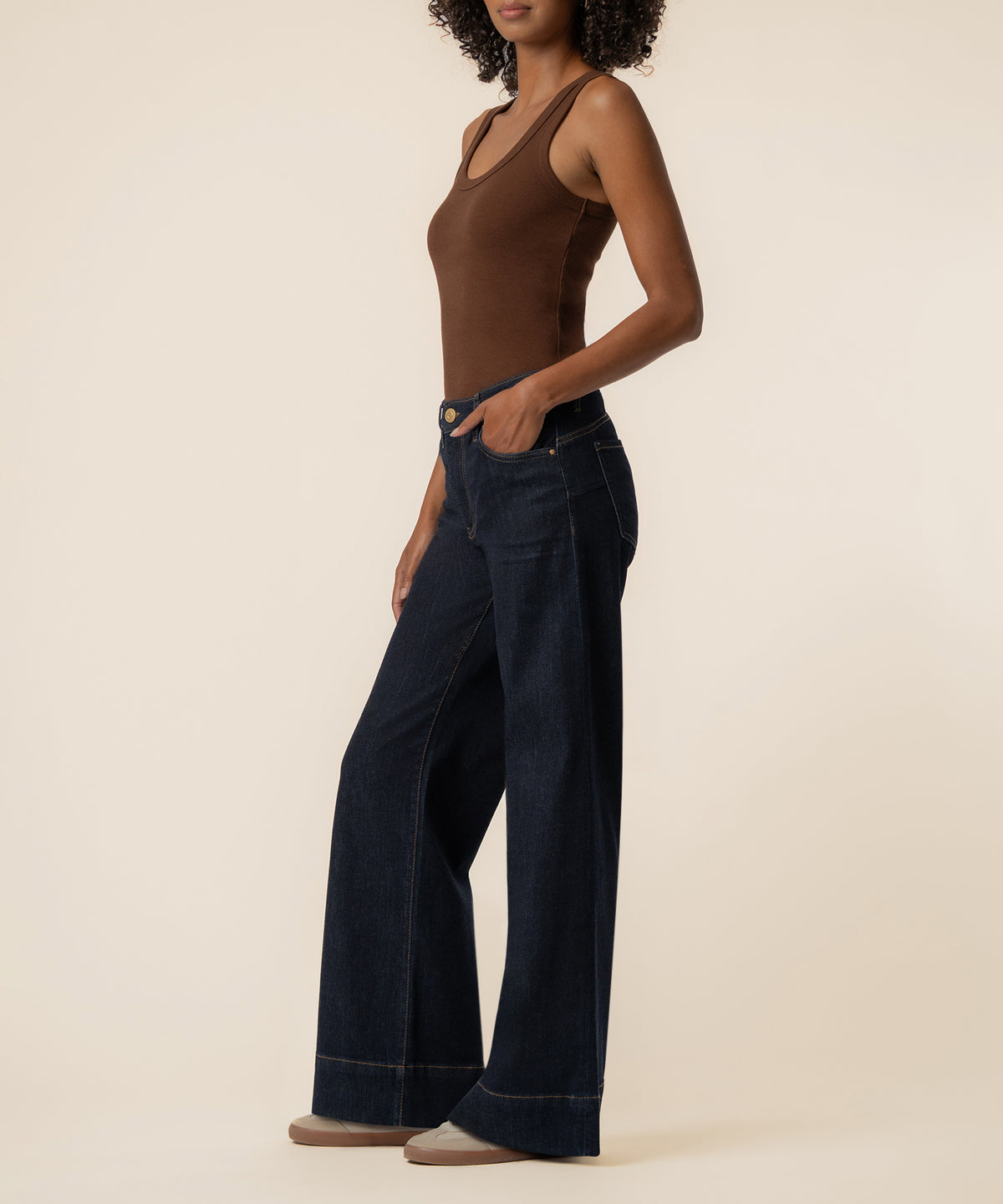 Maya High Rise Wide Leg, Petite in Amaze Wash