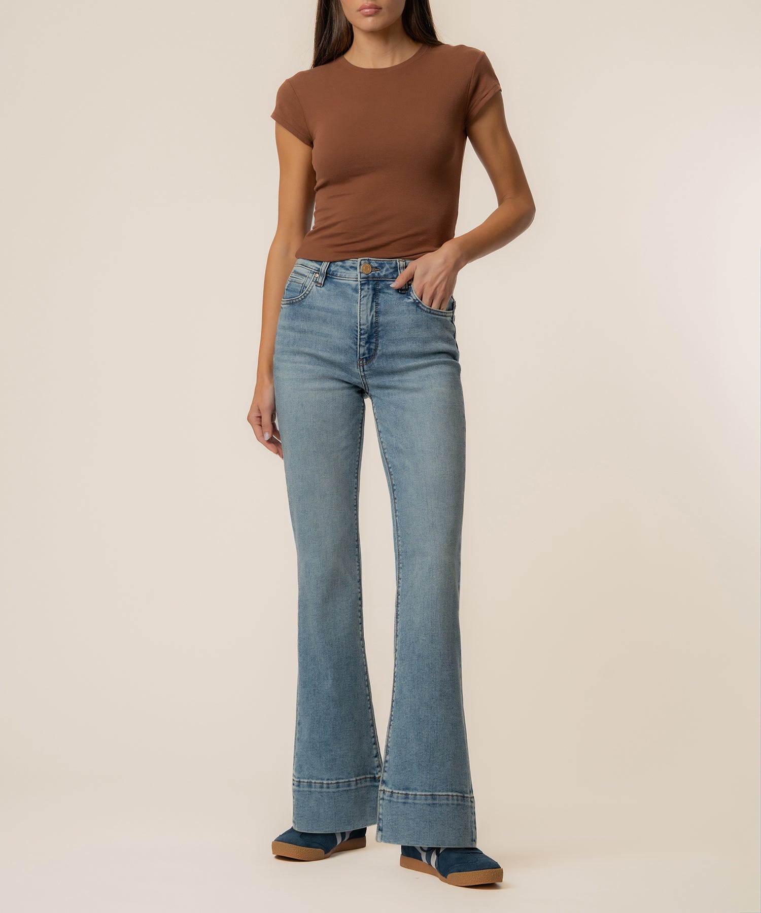 Stella High Rise Flare in Curiosity Wash - Kut from the Kloth