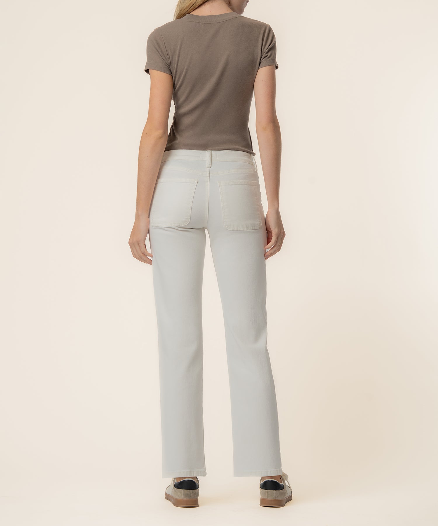 Avery High Rise Straight Leg in Ivory