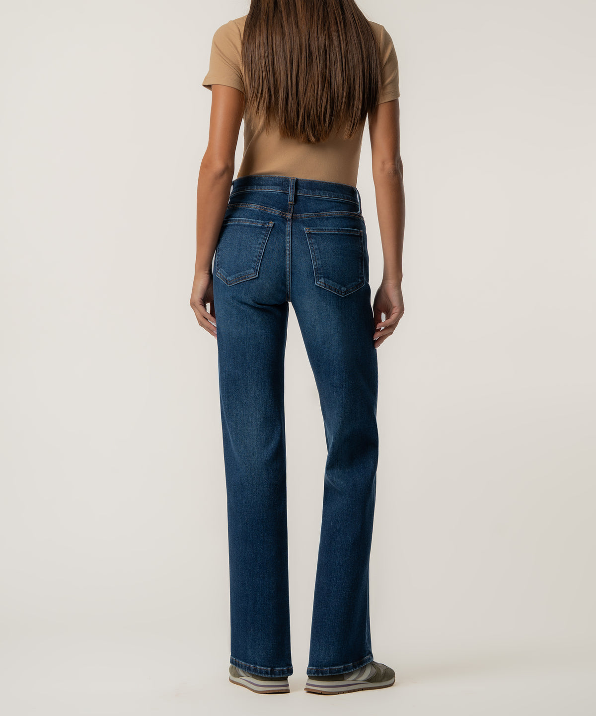 Avery High Rise Straight Leg, Long Inseam in Sustainably Wash