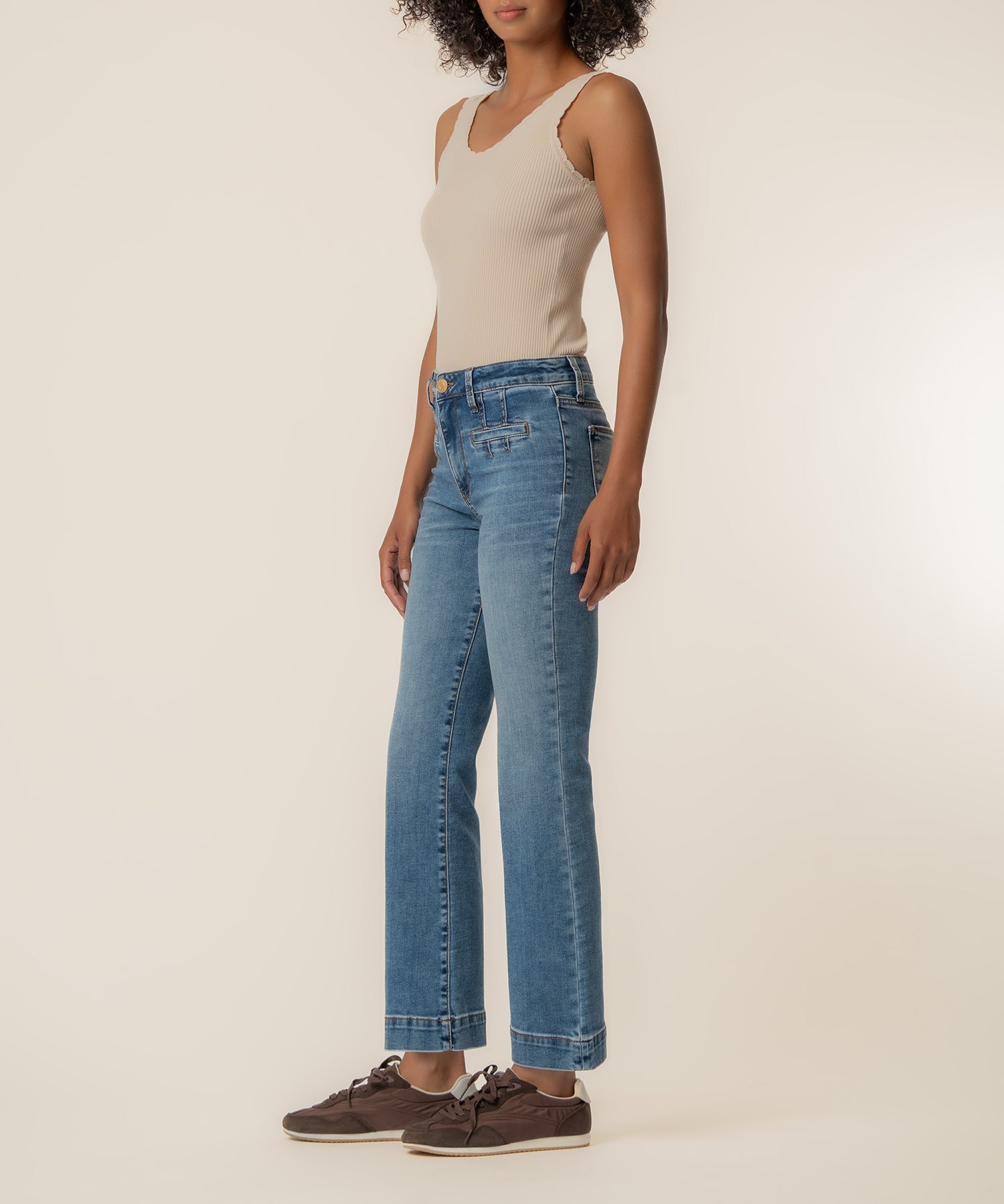 Kelsey High Rise Flare in Spirited Wash