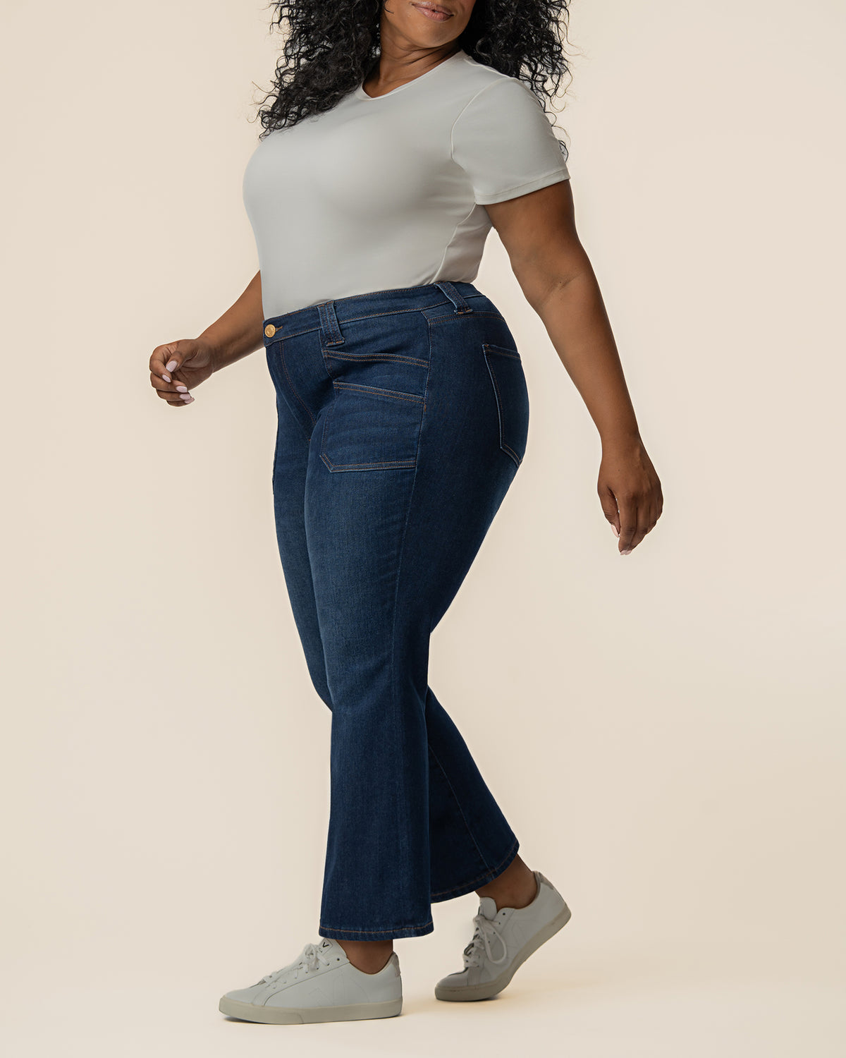 Kelsey High Rise Flare, Plus in Involve Wash
