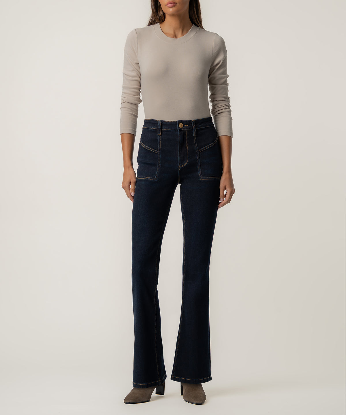 Stella High Rise Flare in Wind Wash