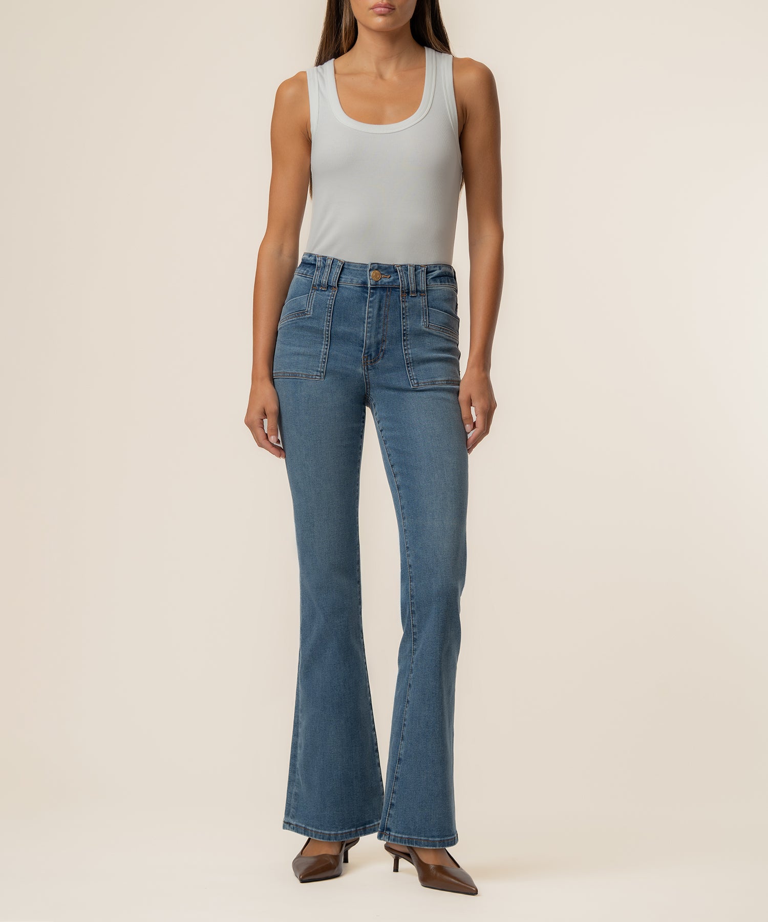 Stella High Rise Flare in Wish Wash