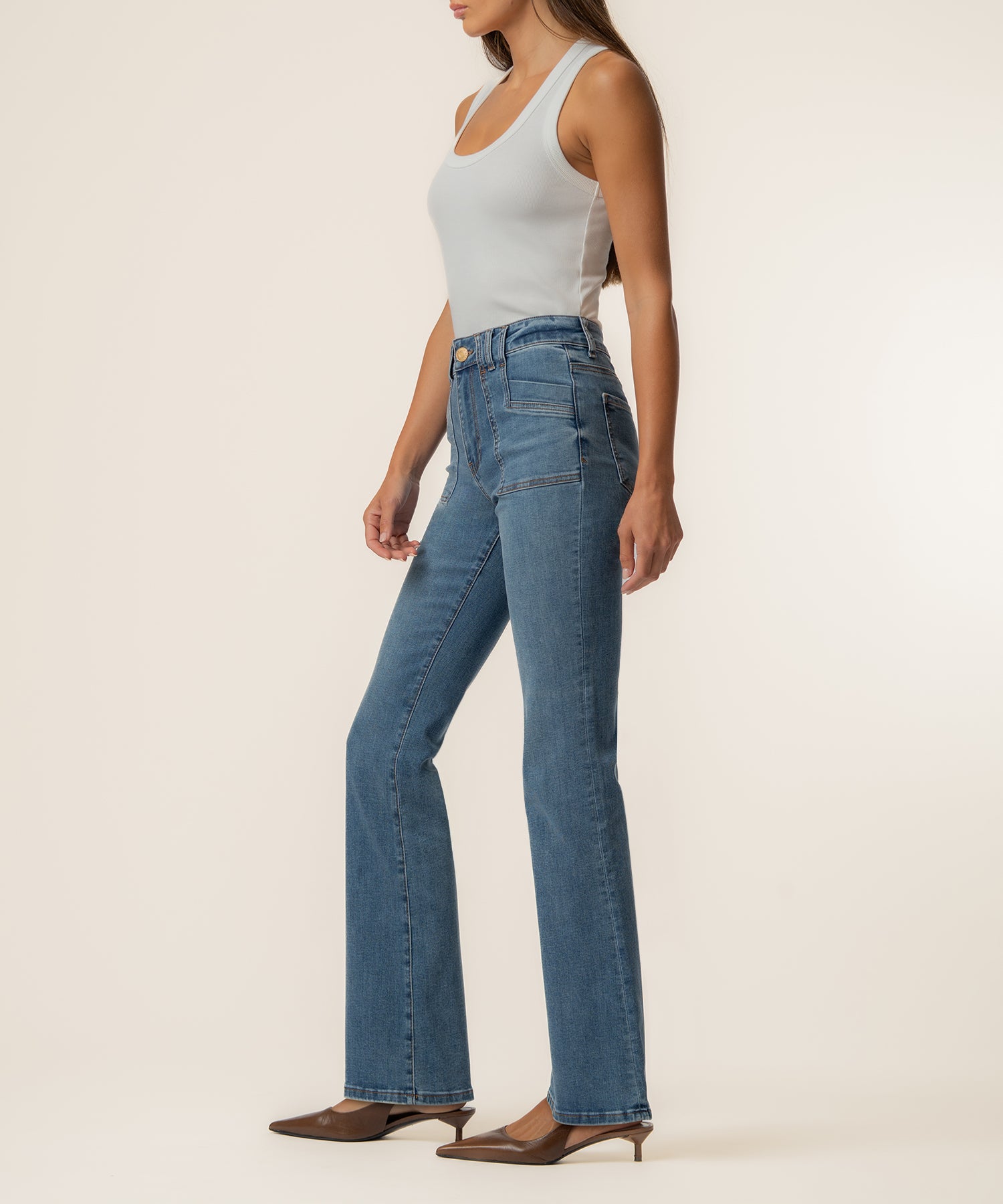 Stella High Rise Flare in Wish Wash