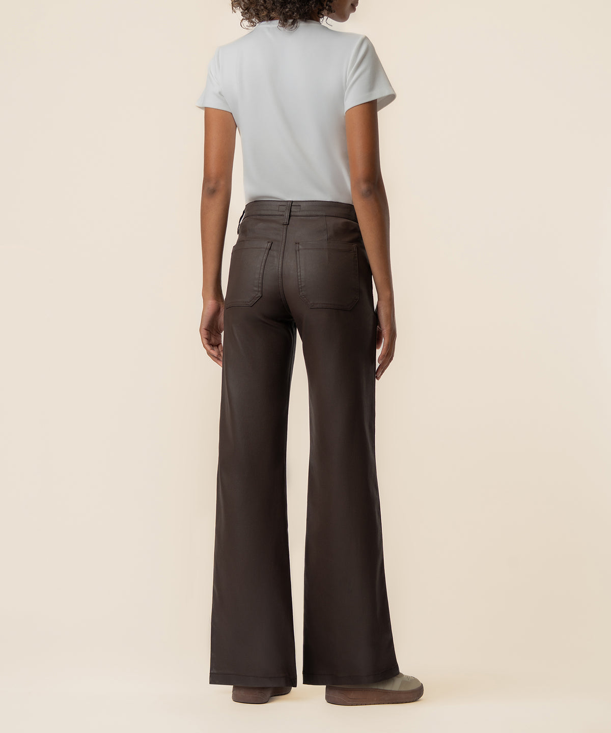 Jodi Coated High Rise Straight Leg in Chocolate