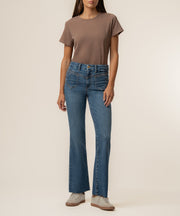 Kelsey High Rise Ankle Flare in Peak Wash