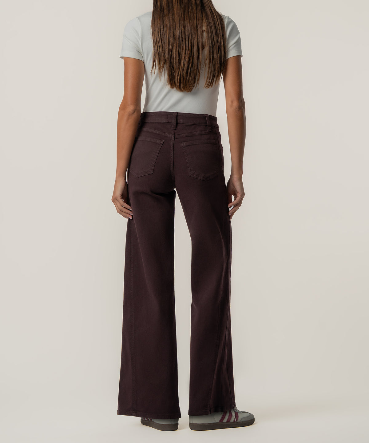Maya High Rise Wide Leg in Raisin