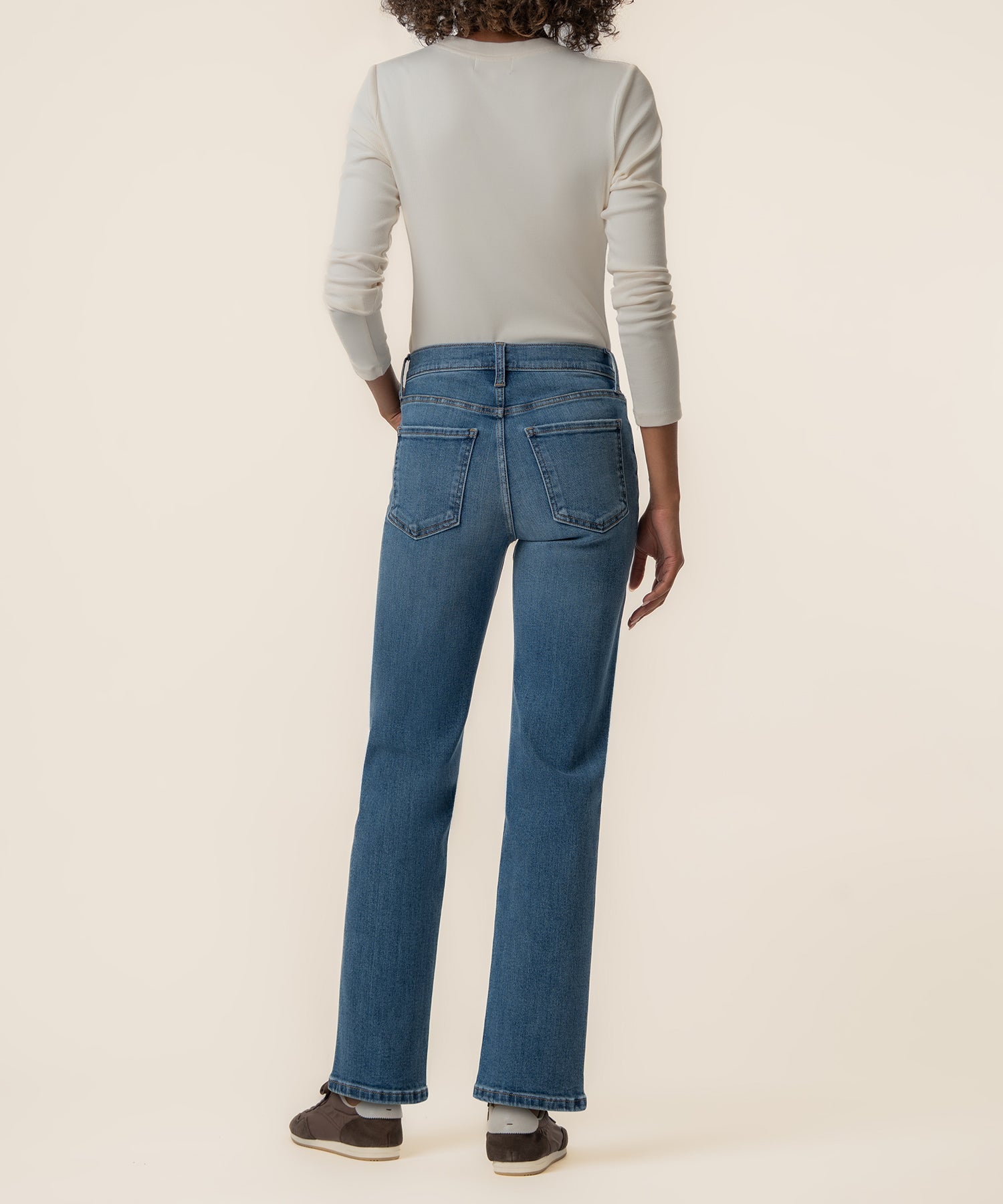 Avery High Rise Straight Leg Long Inseam in Wholly Wash