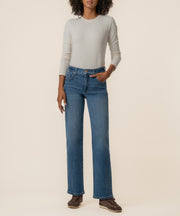 Avery High Rise Straight Leg Long Inseam in Wholly Wash