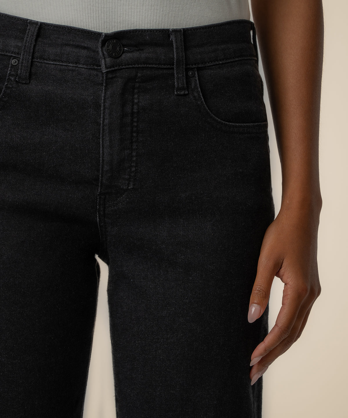 Avery High Rise Easy Straight Leg Long Inseam, Black