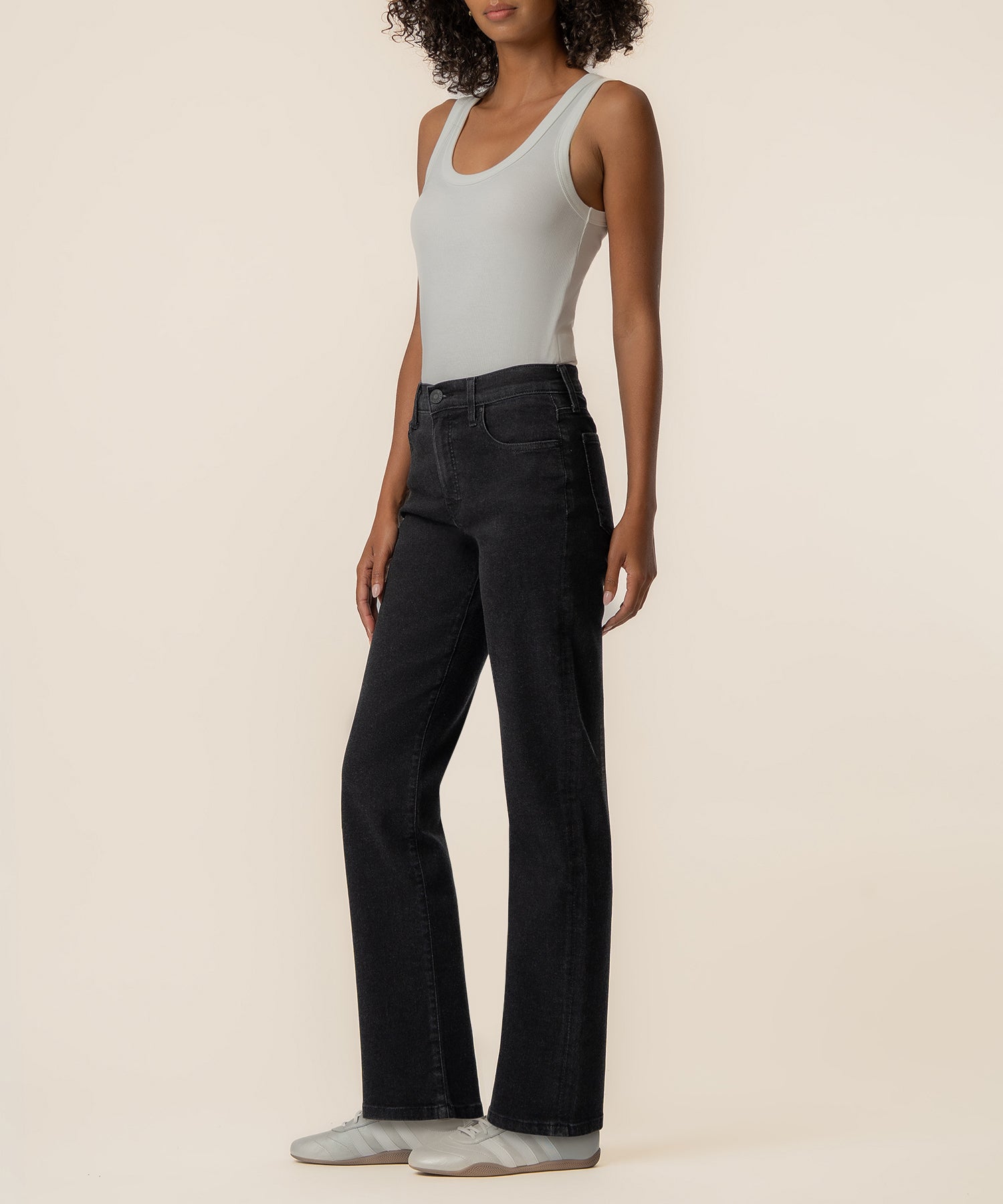Avery High Rise Easy Straight Leg Long Inseam, Black