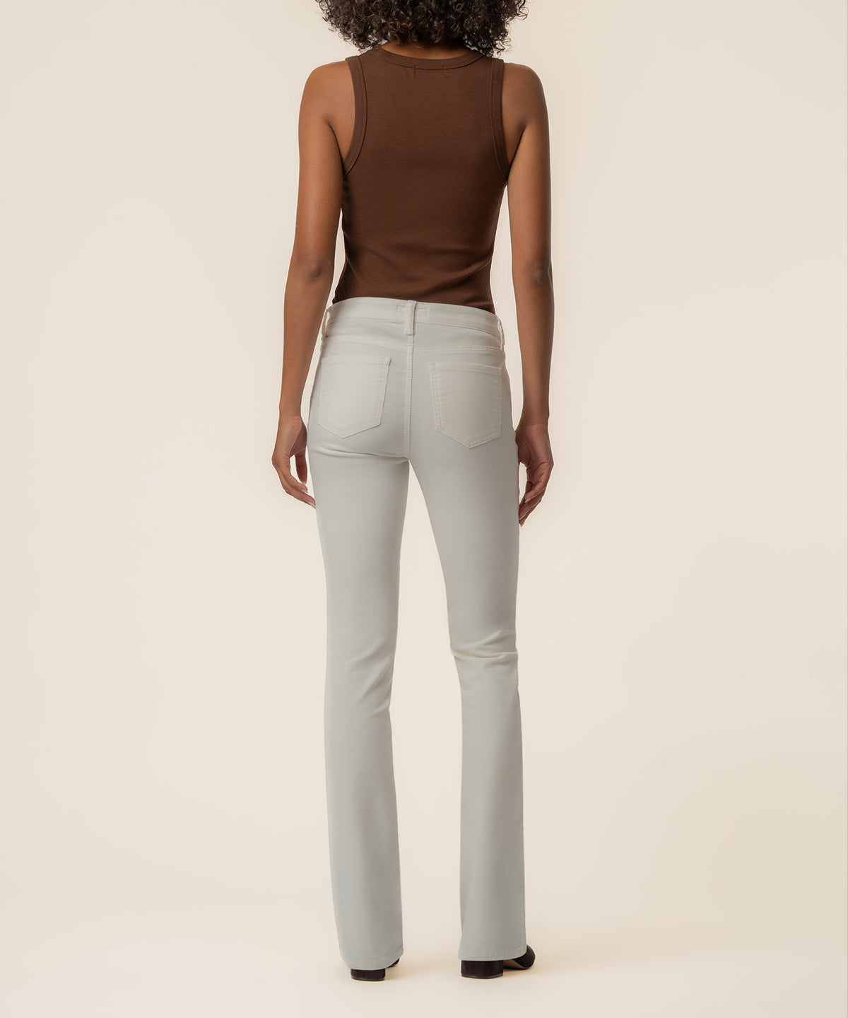 Natalie Corduroy Bootcut in Cloud White