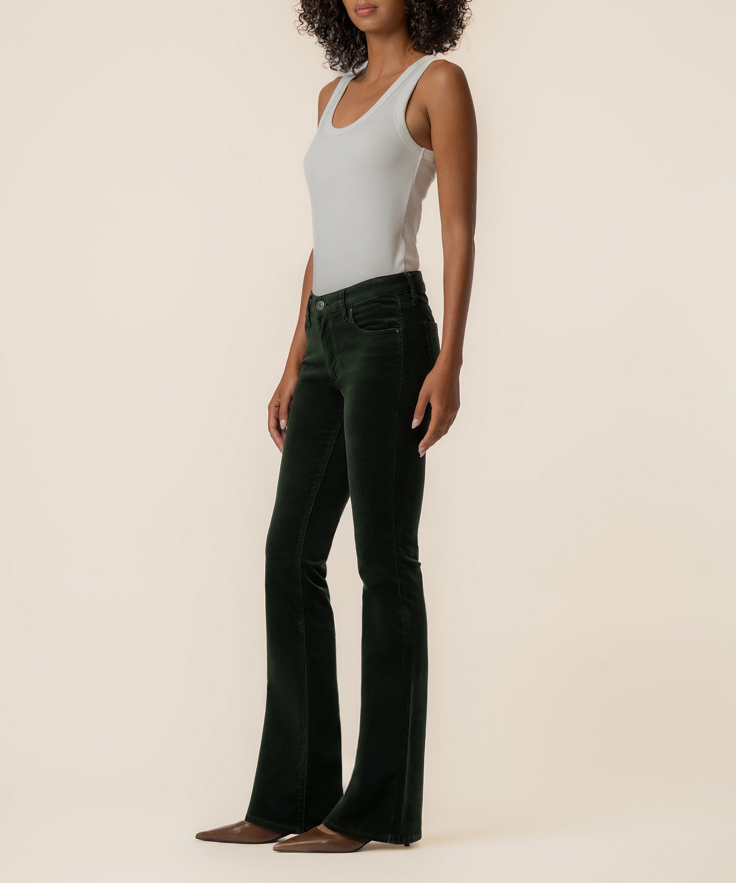 Natalie Corduroy Bootcut, Petite in Dark Forest
