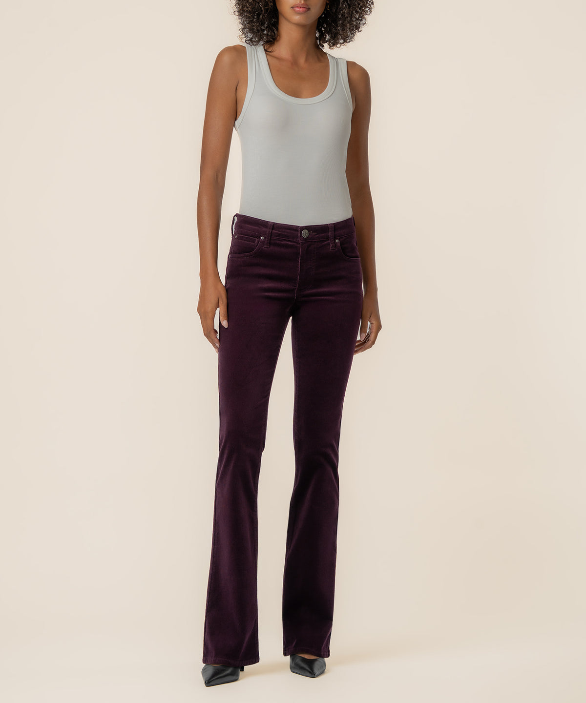 Natalie Corduroy Bootcut in Eggplant