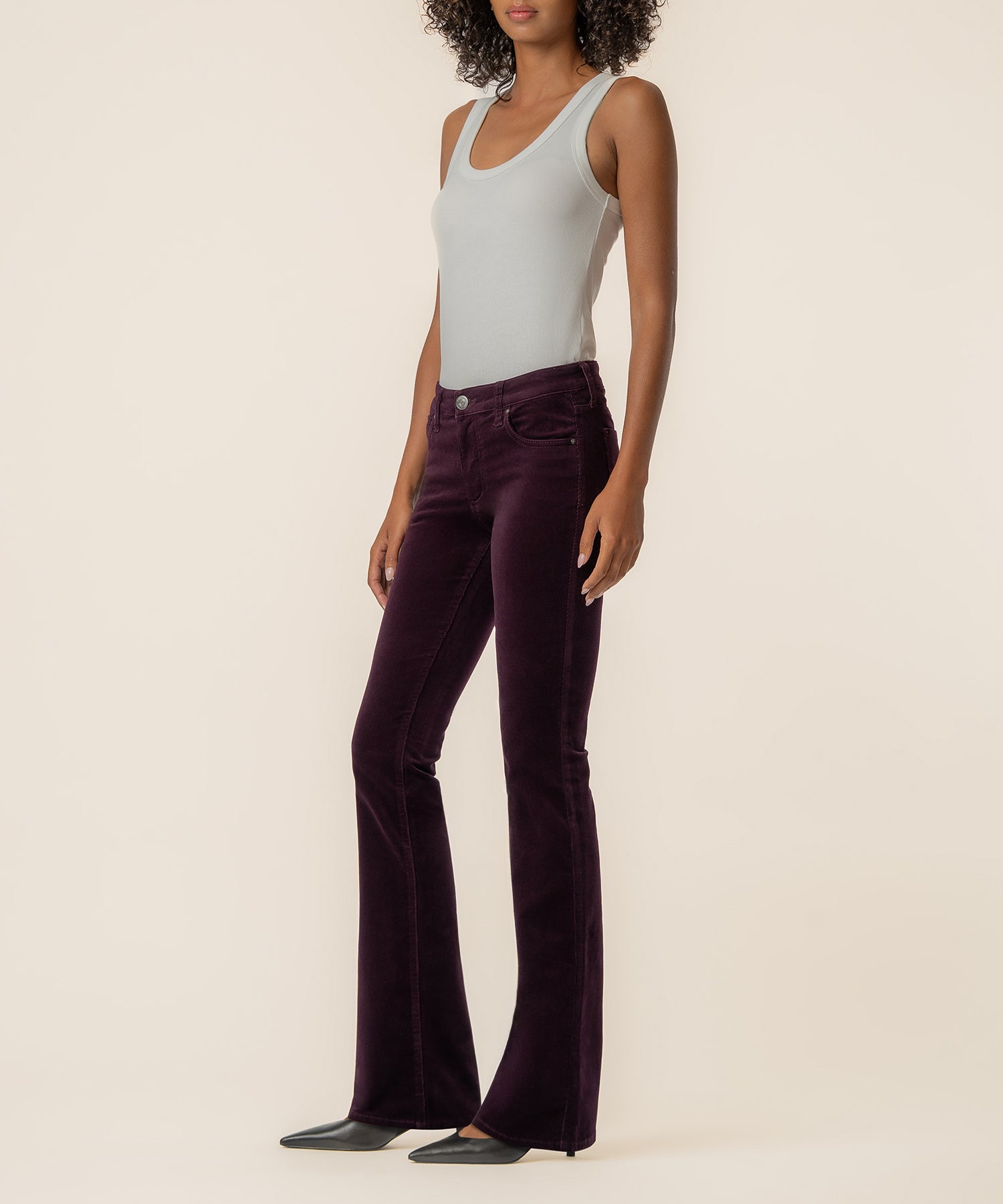 Natalie Corduroy Bootcut in Eggplant
