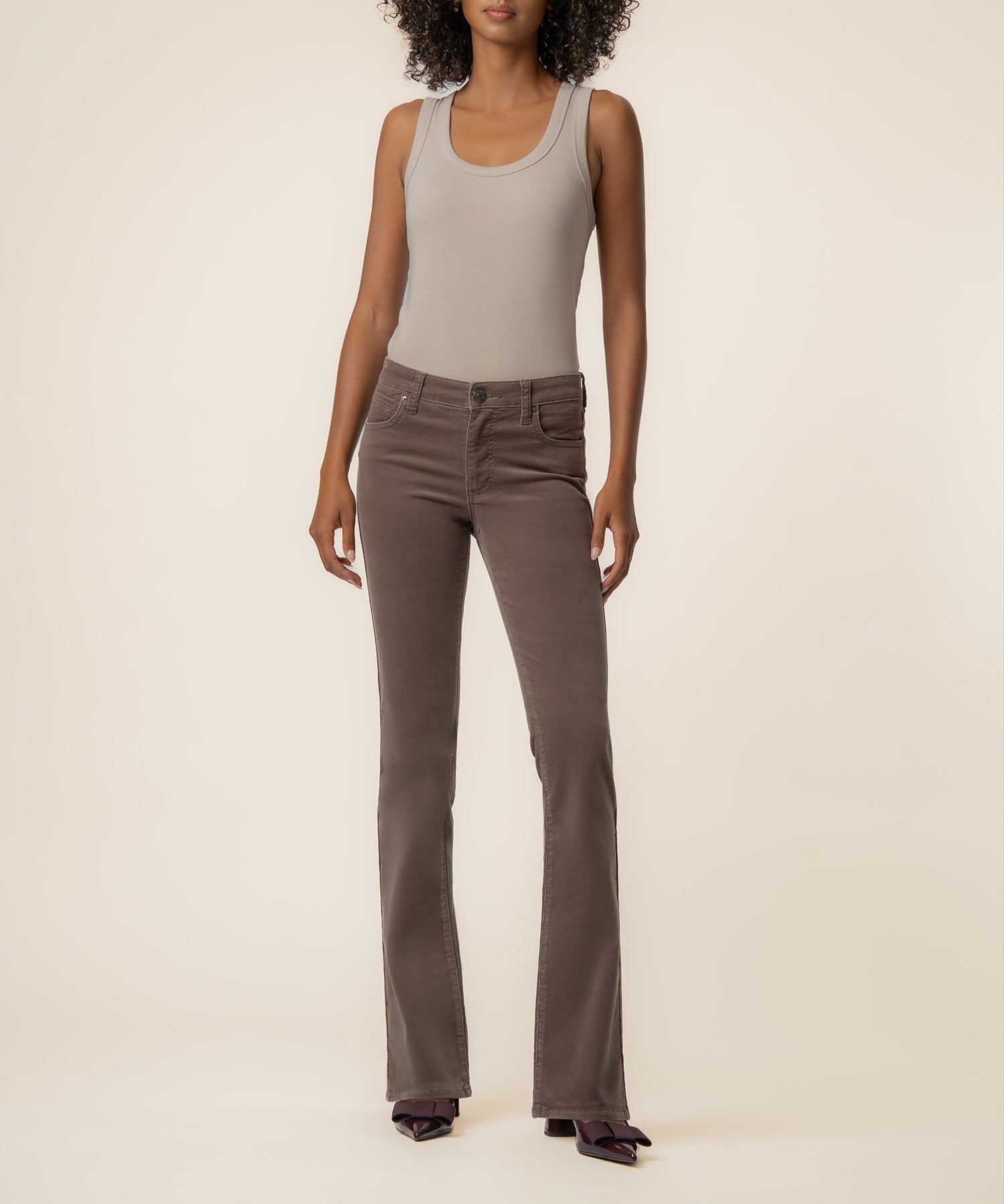 Natalie Corduroy Bootcut, Petite in Mocha
