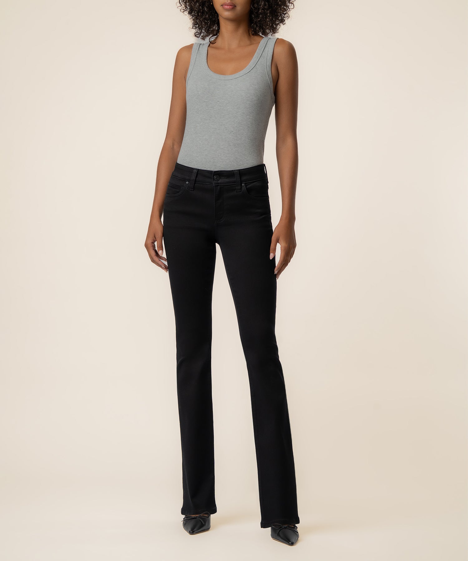 Natalie Mid Rise Bootcut in Black