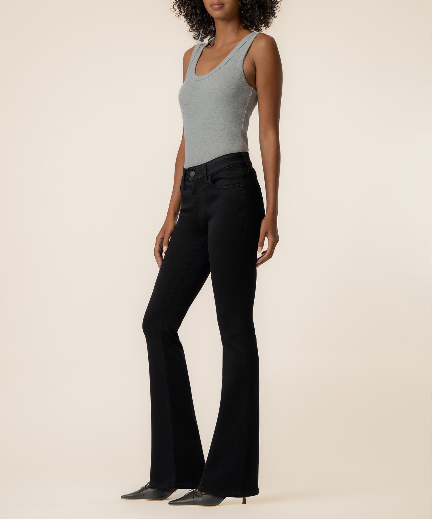 Natalie Mid Rise Bootcut in Black