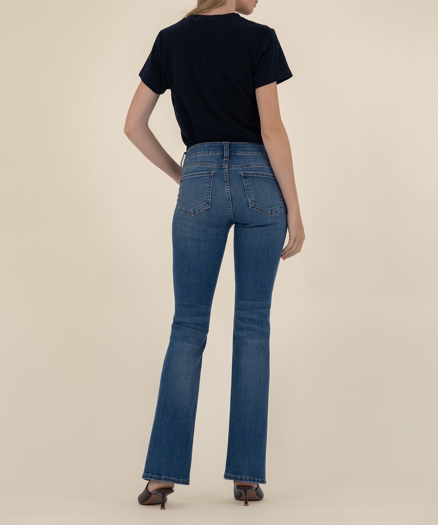 Natalie Mid Rise Bootcut, Petite in Studious Wash