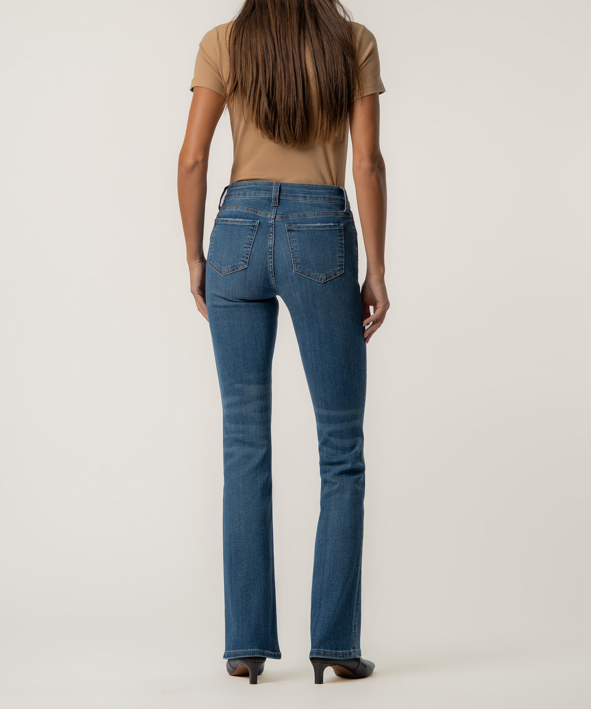 Natalie Mid Rise Bootcut, Petite in Studious Wash